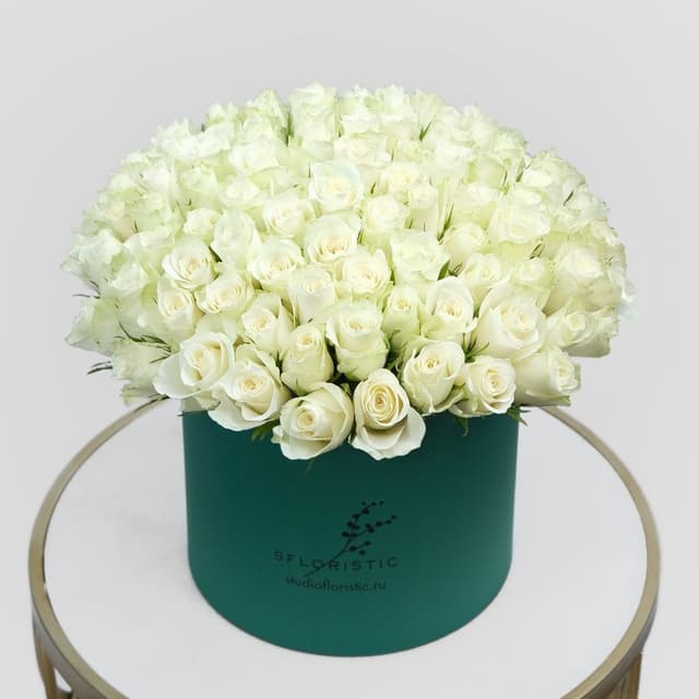 Композиция из Роз 101 шт 40 см «Утренняя роса» Композиция из Роз 101 шт 40 см «Утренняя роса»