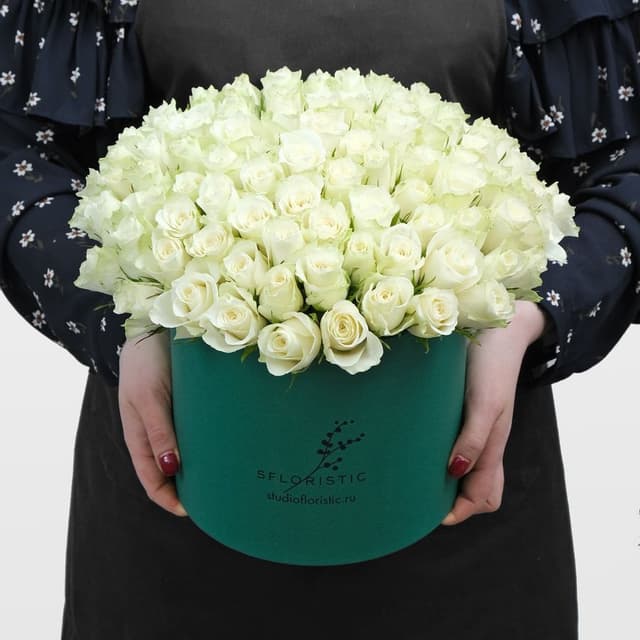 Композиция из Роз 101 шт 40 см «Утренняя роса» Композиция из Роз 101 шт 40 см «Утренняя роса»