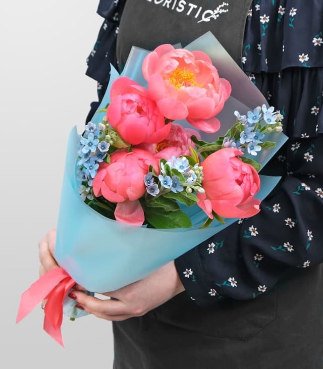 Букет из Пиона и Окcипеталума «Коралловый Риф» Букет из Пиона и Окcипеталума «Коралловый Риф»