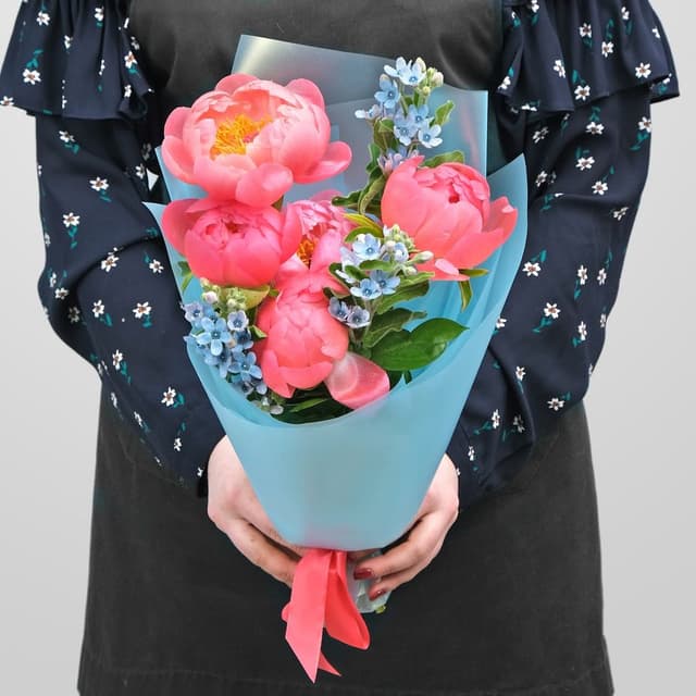 Букет из Пиона и Окcипеталума «Коралловый Риф» Букет из Пиона и Окcипеталума «Коралловый Риф»