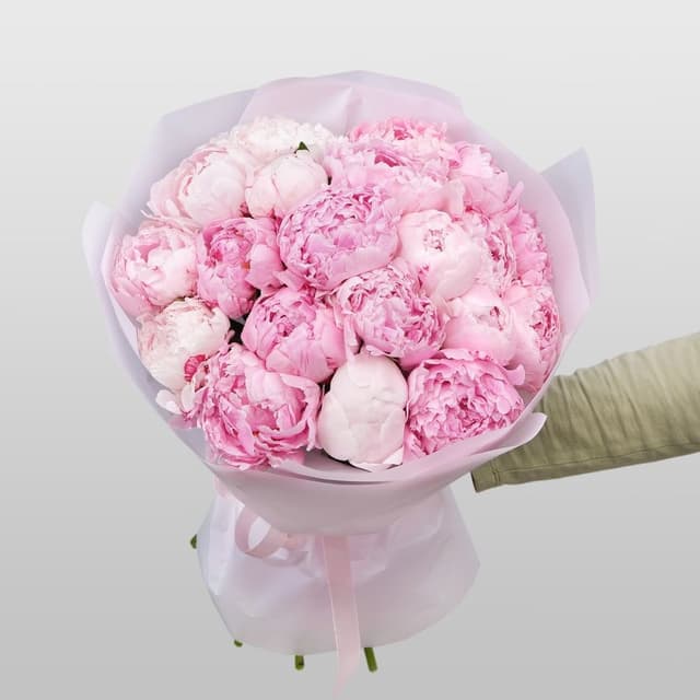 Букет из 21 Пиона «Розовый ветер» Букет из 21 Пиона «Розовый ветер»