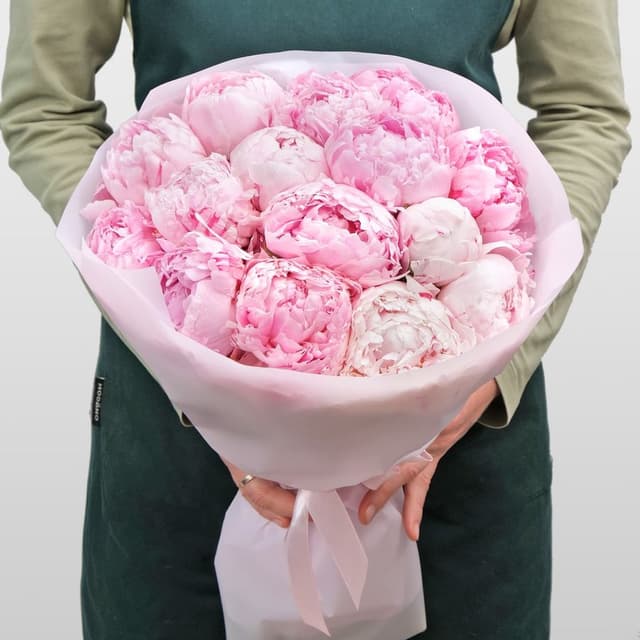 Букет из 15 Пионов «Розовое Суфле» Букет из 15 Пионов «Розовое Суфле»
