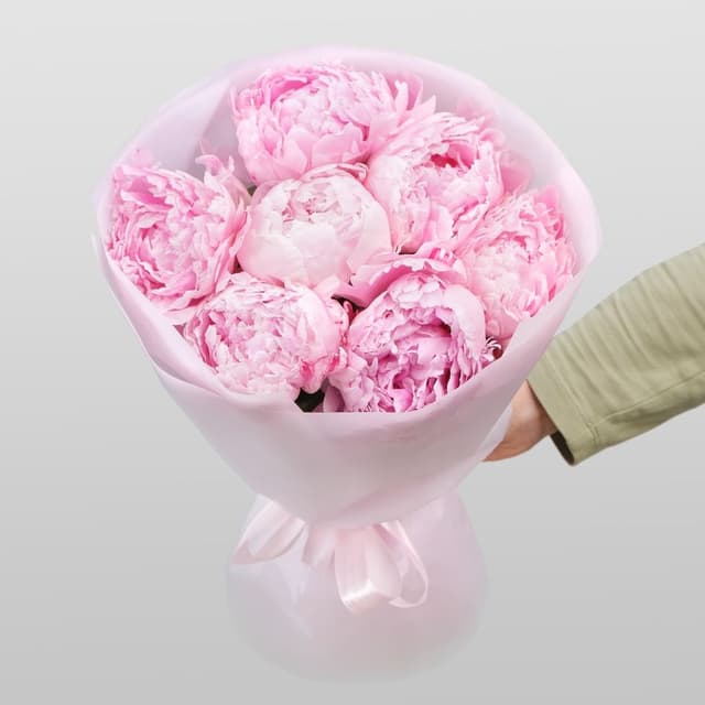 Букет из 7 Пионов «Розовые Хлопья» Букет из 7 Пионов «Розовые Хлопья»