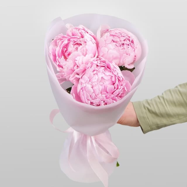 Букет из 3 Пионов «Лямур» Букет из 3 Пионов «Лямур»