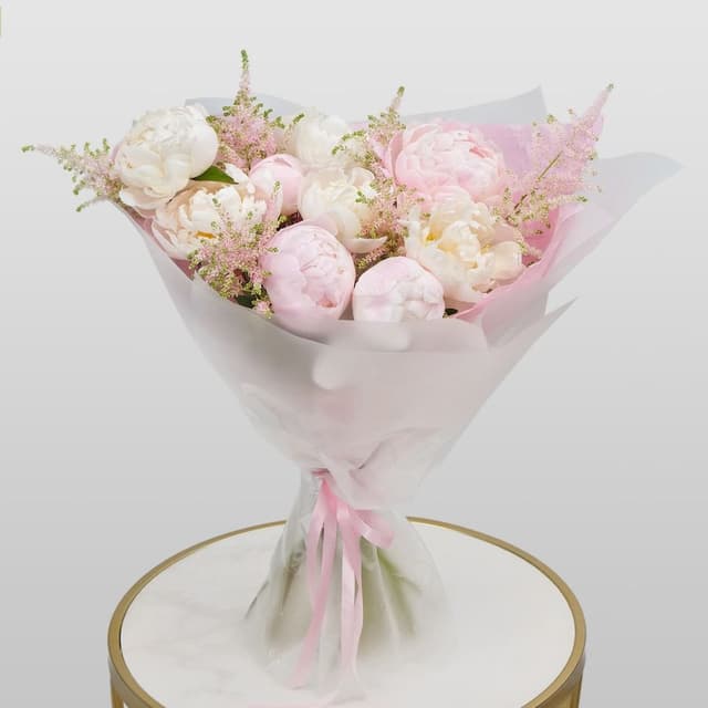 Букет из Пионов и Астильбы «Розовое Облачко» Букет из Пионов и Астильбы «Розовое Облачко»