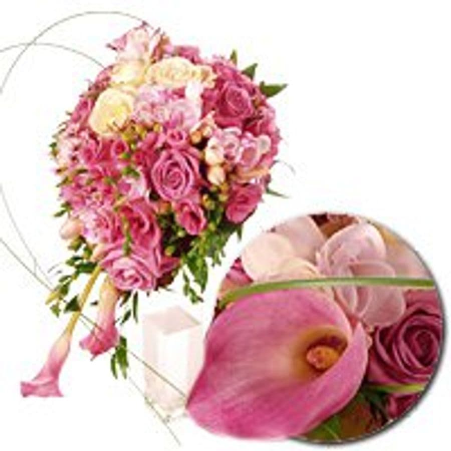 Букет из Роз, Фрезий и Лизиантуса «Заветное желание»