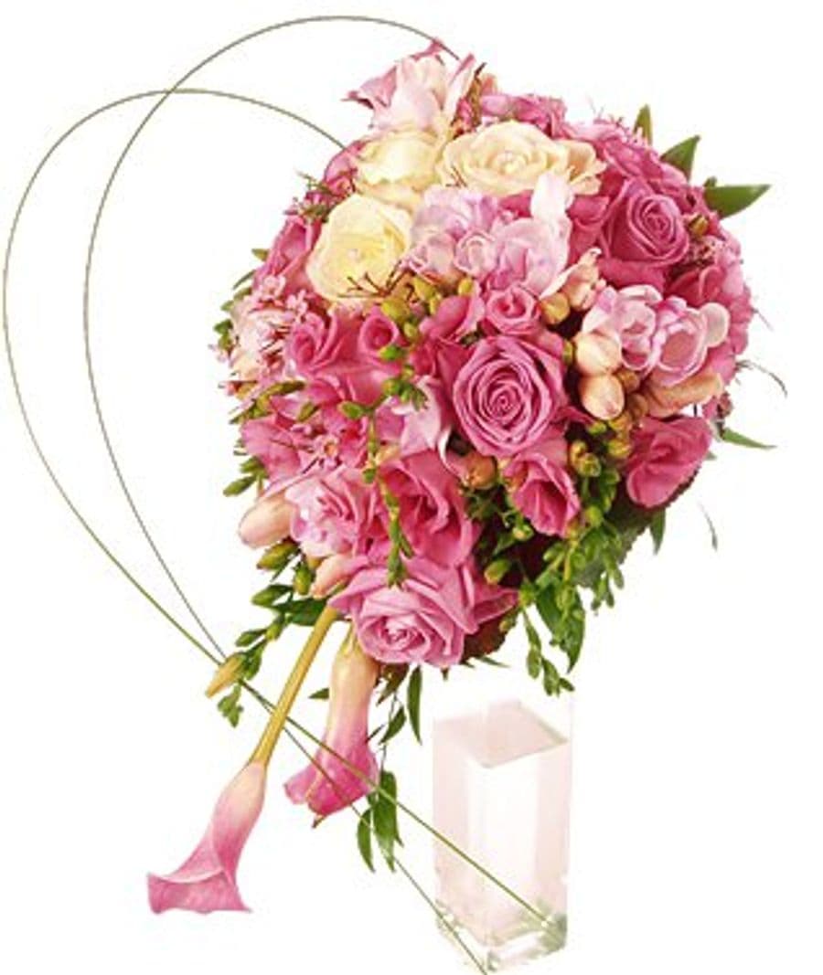 Букет из Роз, Фрезий и Лизиантуса «Заветное желание»