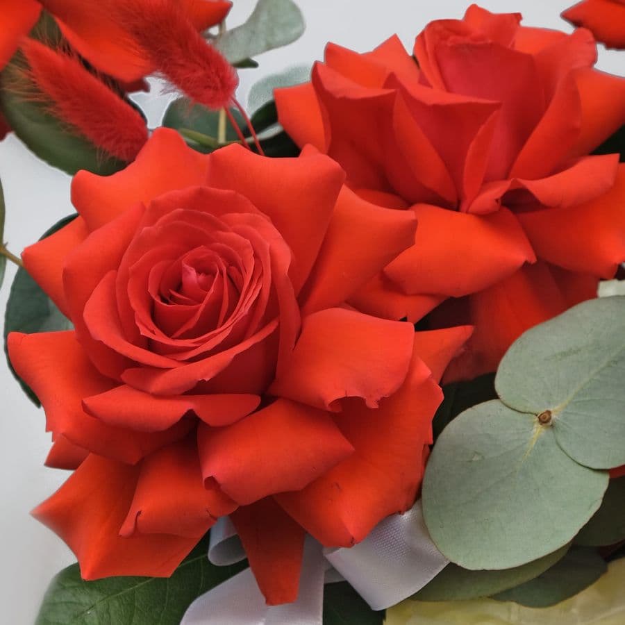 Композиция из Роз в шляпной коробке «Нина»