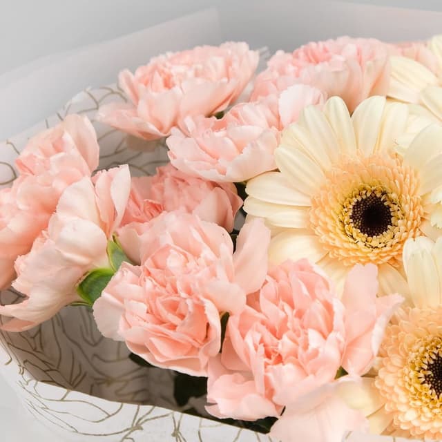 Букет из Гвоздики и Гермини «Карамелька» Букет из Гвоздики и Гермини «Карамелька»