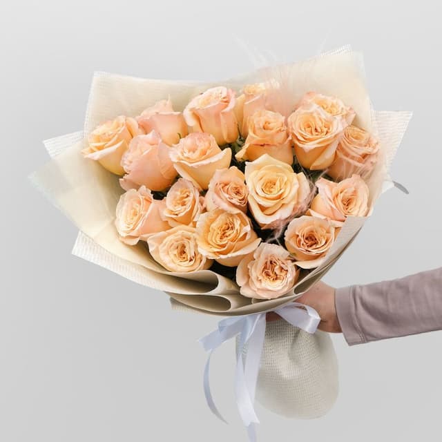 Букет кремовых Роз «Персиковое наслаждение» Букет кремовых Роз «Персиковое наслаждение»