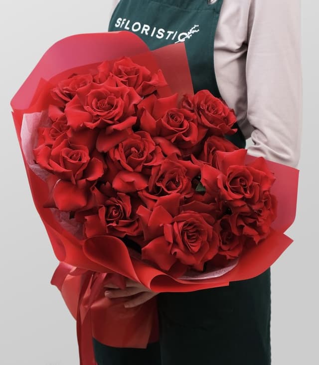 Букет красных Роз «Огонь Любви» Букет красных Роз «Огонь Любви»