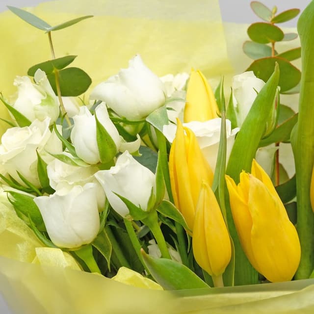 Букет Кустовых Роз и Тюльпанов «Солнце Мое» Букет Кустовых Роз и Тюльпанов «Солнце Мое»