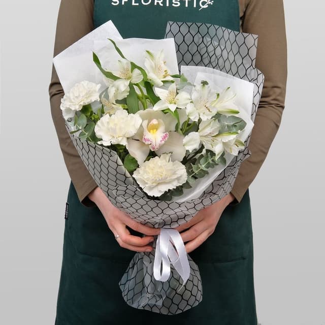 Букет из Альстромерий и Гвоздики «Весенний бриз» Букет из Альстромерий и Гвоздики «Весенний бриз»