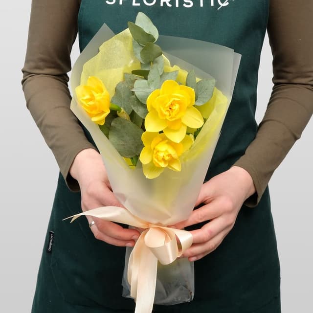 Букет из Нарциссов «Лимонный Фреш» с эвкалиптом Букет из Нарциссов «Лимонный Фреш» с эвкалиптом