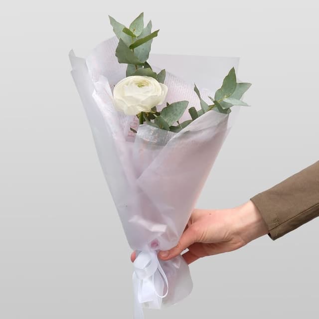 Букет из Ранункулюсов «Серебряный Звон» Букет из Ранункулюсов «Серебряный Звон»