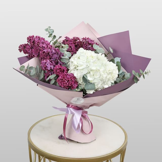 Букет из Сирени и Гортензии «Летние сумерки» Букет из Сирени и Гортензии «Летние сумерки»