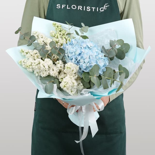Букет из Сирени и Гортензии «Волна нежности» Букет из Сирени и Гортензии «Волна нежности»