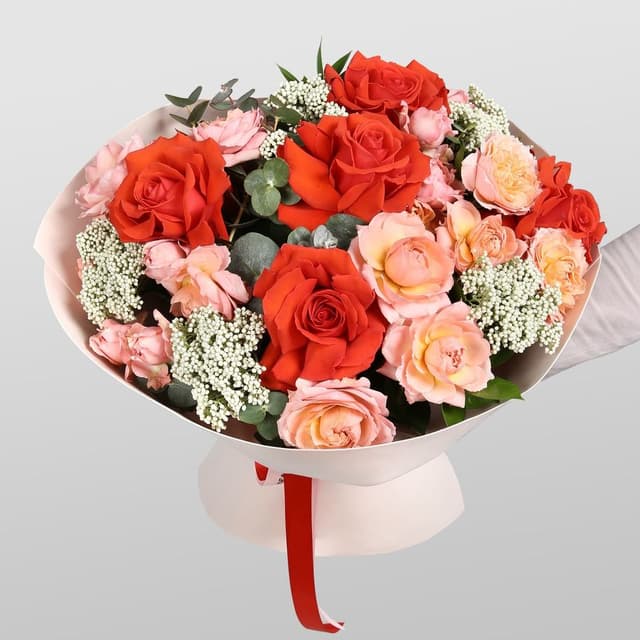 Букет из Роз и Озотамнуса «Витраж» Букет из Роз и Озотамнуса «Витраж»