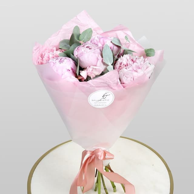 Букет из Пионов и Эвкалипта «Пастельный сон» Букет из Пионов и Эвкалипта «Пастельный сон»