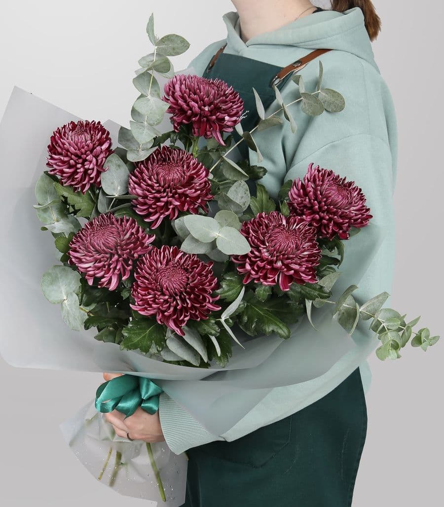 Букет из Хризантем 7 шт «Волшебство Цвета»