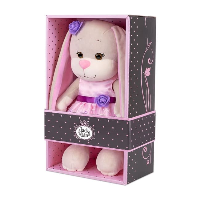 Мягкая Игрушка Зайка в Вечернем Платье с Цветком Мягкая Игрушка Зайка в Вечернем Платье с Цветком