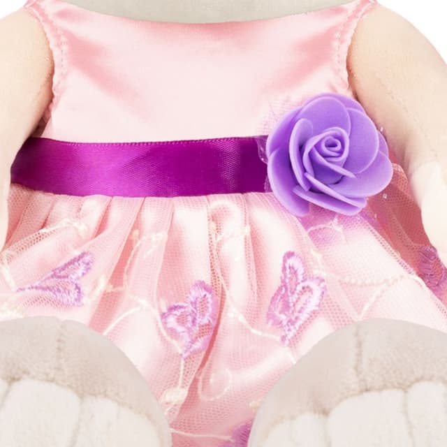 Мягкая Игрушка Зайка в Вечернем Платье с Цветком Мягкая Игрушка Зайка в Вечернем Платье с Цветком