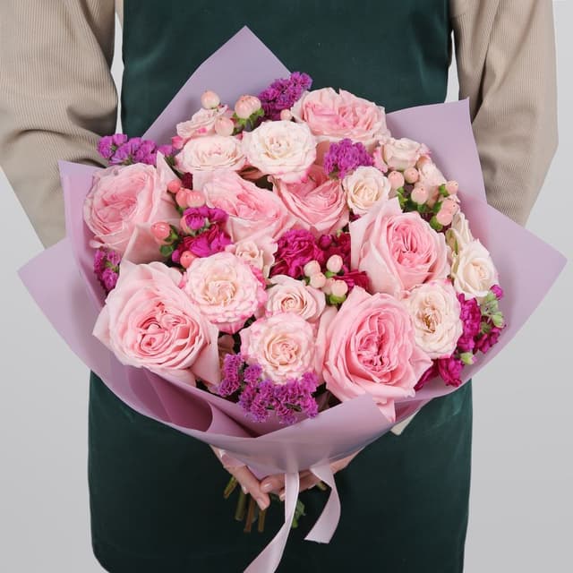 Букет из Роз и Маттиолы «Легкость весны» Букет из Роз и Маттиолы «Легкость весны»