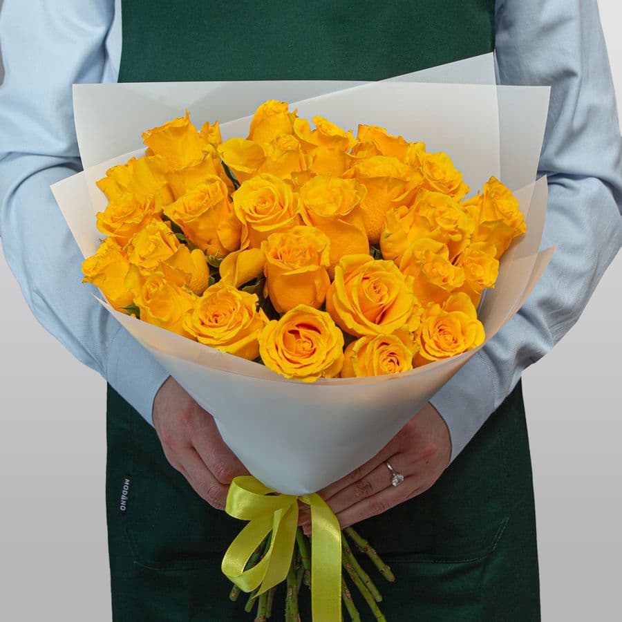 Букет Роз Кения 25 шт «Капелька солнца»