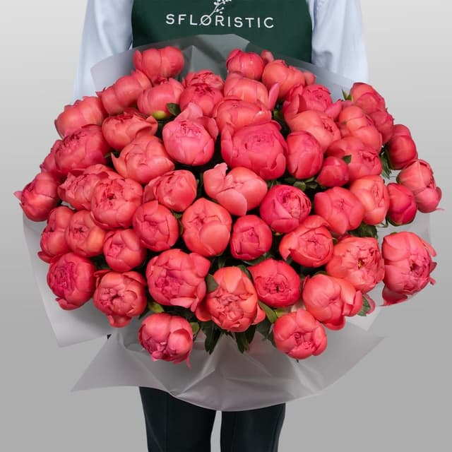 Букет коралловых Пионов «Лагуна грёз» Букет коралловых Пионов «Лагуна грёз»