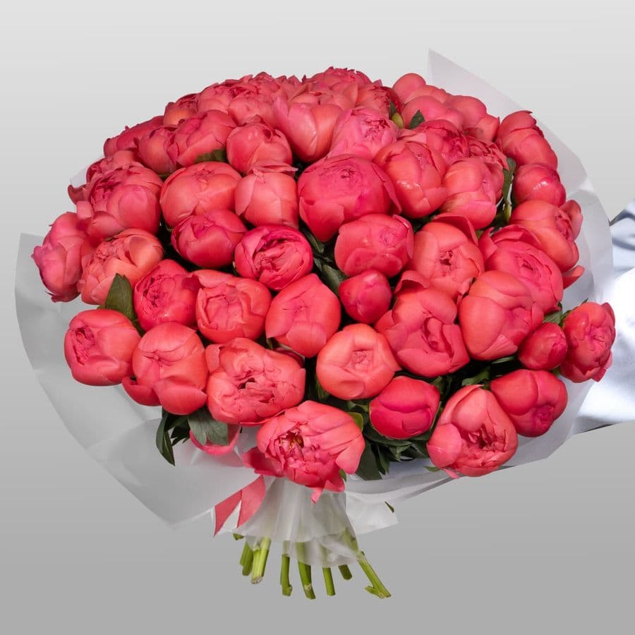 Букет коралловых Пионов «Лагуна грёз»