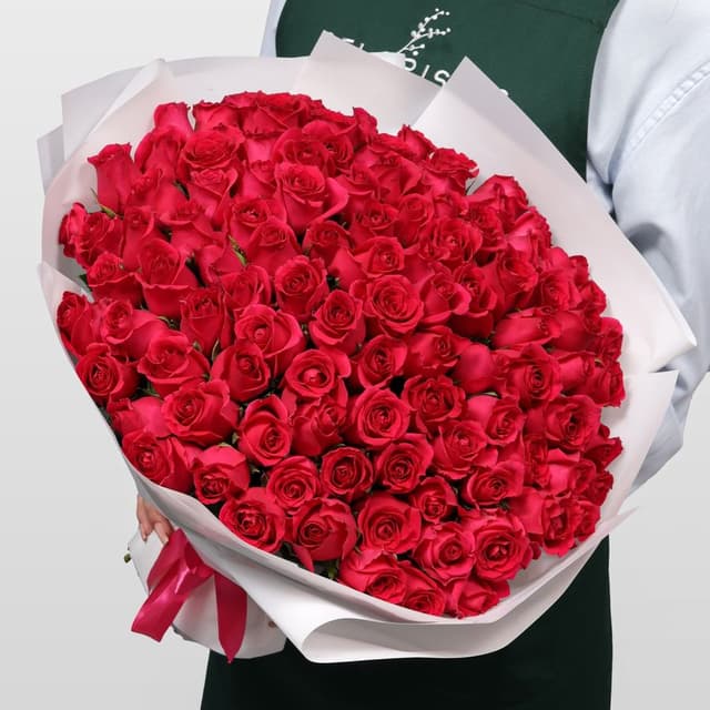 Букет Роз Кения 101 шт «Для самой дорогой» Букет Роз Кения 101 шт «Для самой дорогой»