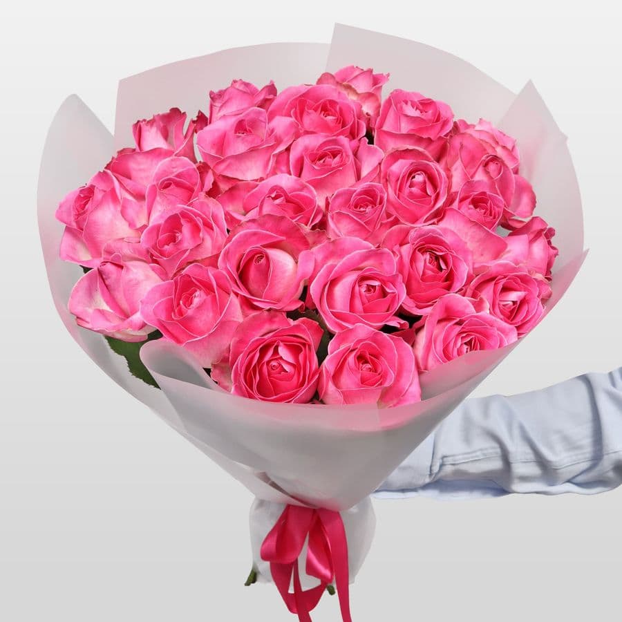 Букет Роз Россия 25 шт «Тихое восхищение»