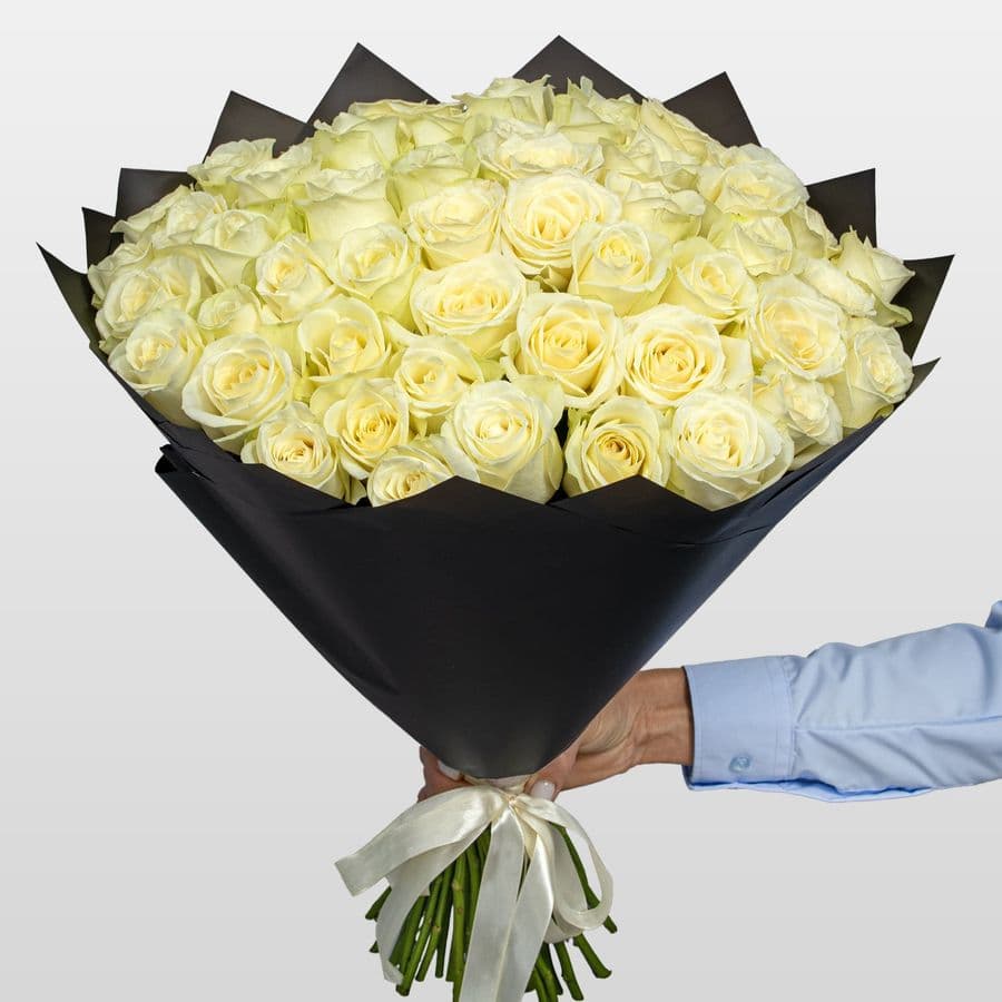 Букет Роз Кения 60 см 51 шт «Ангельский Вздох»