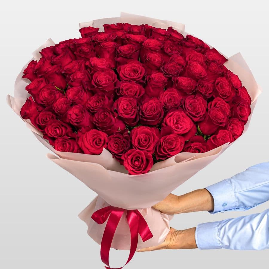 Букет Роз Кения 60 см 75 шт «Больше, чем слова»