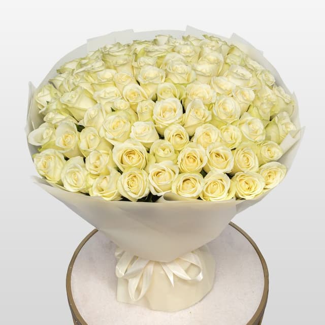 Букет Роз Кения 60 см 75 шт «Эталон чистоты» Букет Роз Кения 60 см 75 шт «Эталон чистоты»