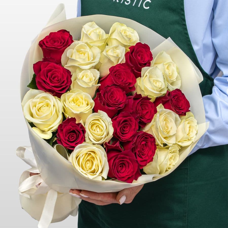 Букет Роз Кения 60 см 25 шт «Сила нежности»