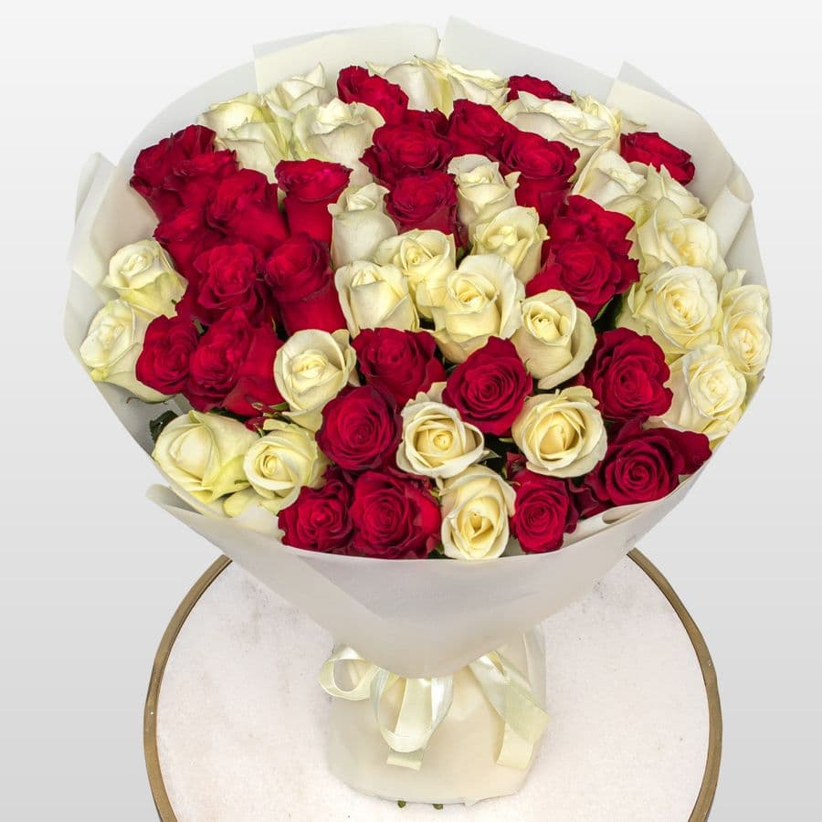 Букет Роз Кения 60 см 51 шт «Идеальная пара»