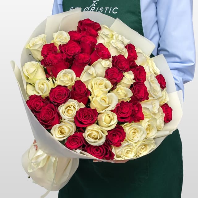 Букет Роз Кения 60 см 51 шт «Идеальная пара» Букет Роз Кения 60 см 51 шт «Идеальная пара»