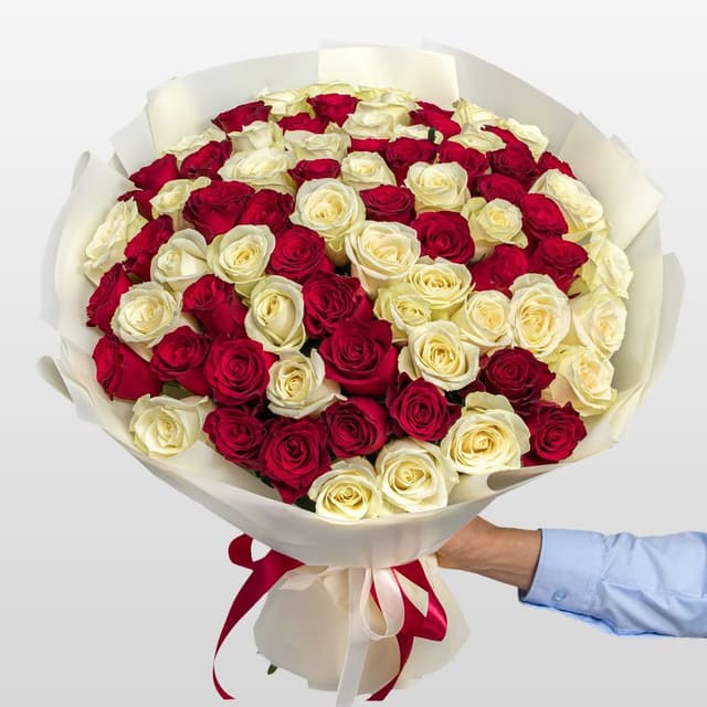 Букет Роз Кения 60 см 75 шт «Теплые слова» Букет Роз Кения 60 см 75 шт «Теплые слова»