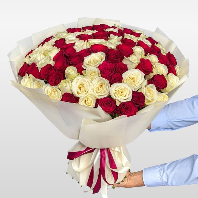 Букет Роз Кения 60 см 101 шт «Вихрь чувств» Букет Роз Кения 60 см 101 шт «Вихрь чувств»