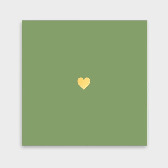 Мини-открытка зеленая «Сердце» Мини-открытка зеленая «Сердце»