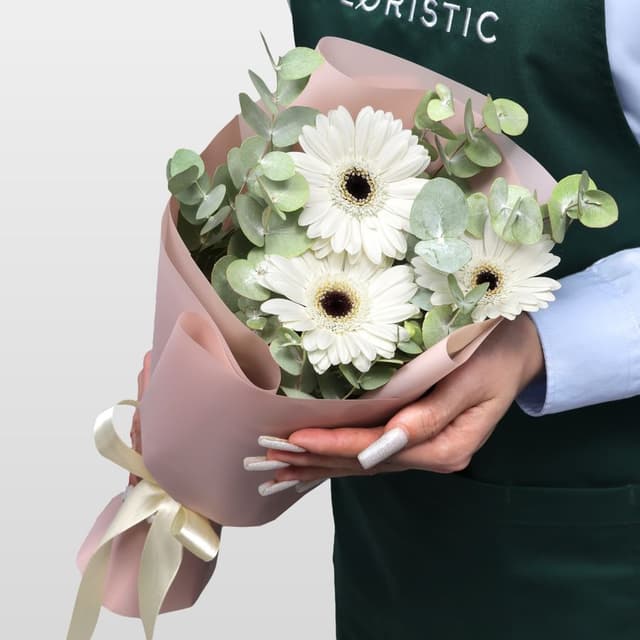 Букет из Гермини и Эвкалипта «Белый акцент» Букет из Гермини и Эвкалипта «Белый акцент»