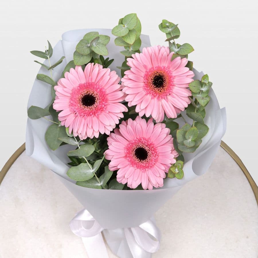 Букет из Гермини и Эвкалипта «Розовая мистерия»