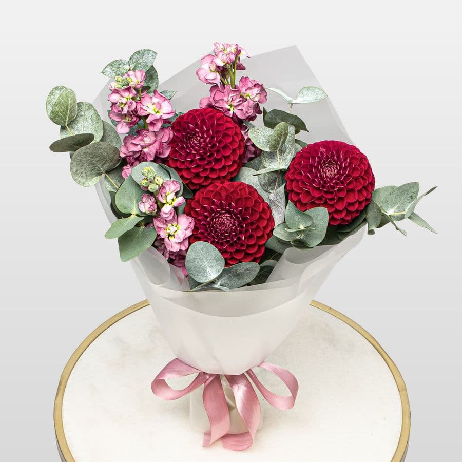 Букет из Георгин и Маттиолы «Вечер в Саду»