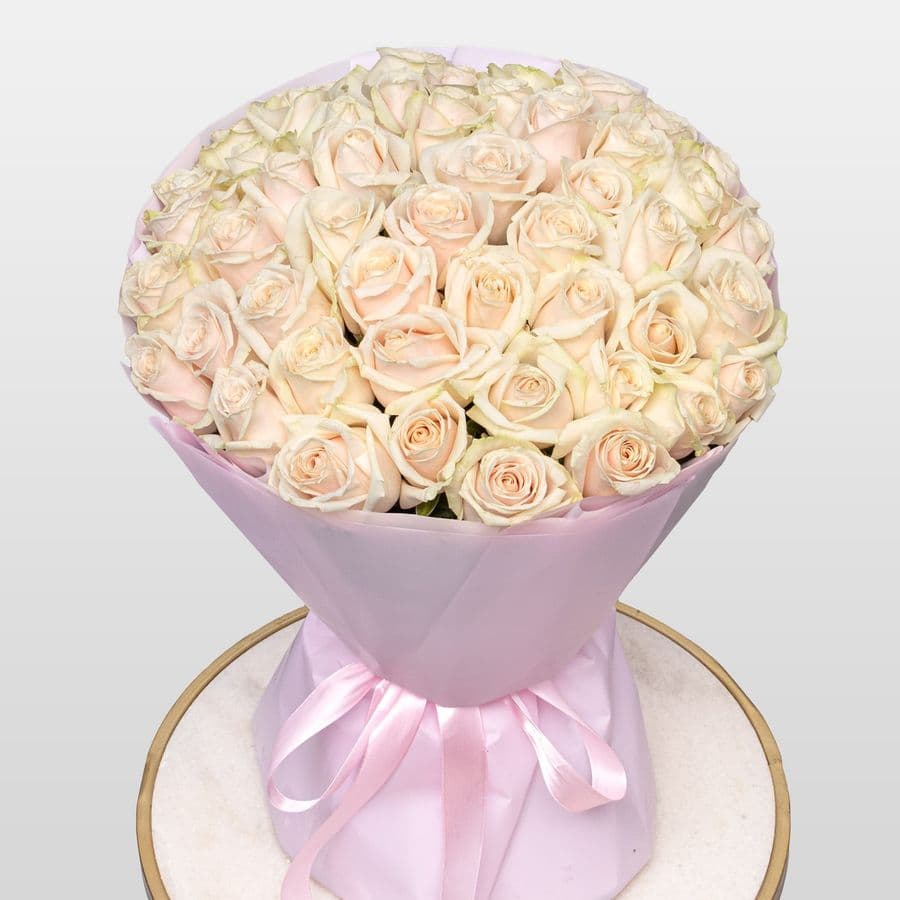 Букет из Роз Лилу 51 шт «Искры Шампанского»