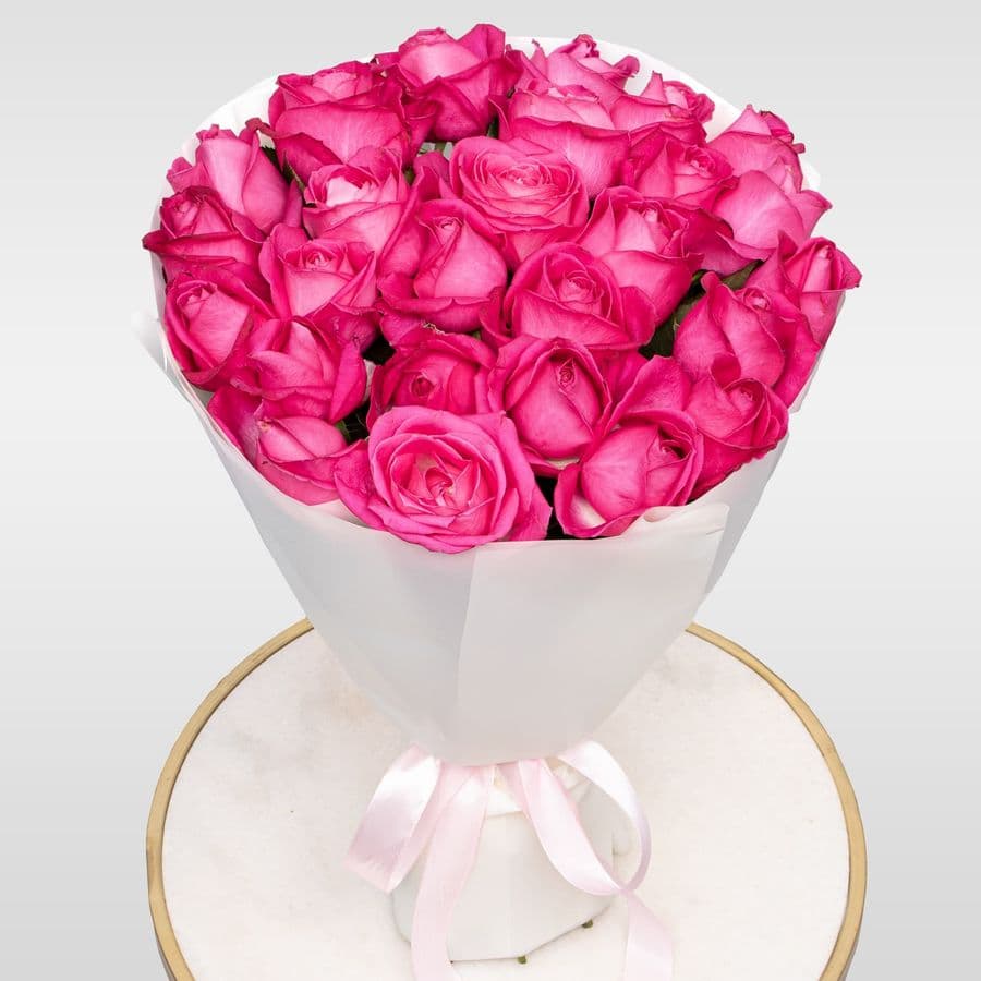 Букет из розовых Роз Россия 25 шт «Карнавал Чувств»