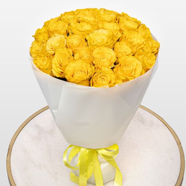 Букет желтых Роз Кения 40 см 31 шт «Солнечный Поцелуй» Букет желтых Роз Кения 40 см 31 шт «Солнечный Поцелуй»