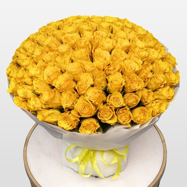 Букет желтых Роз Кения 40 см 101 шт «Сияние Души» Букет желтых Роз Кения 40 см 101 шт «Сияние Души»