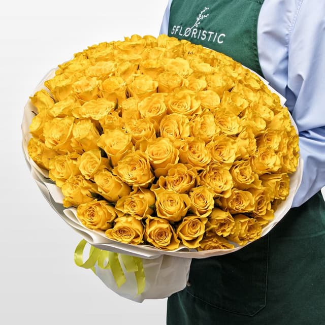 Букет желтых Роз Кения 40 см 101 шт «Сияние Души» Букет желтых Роз Кения 40 см 101 шт «Сияние Души»