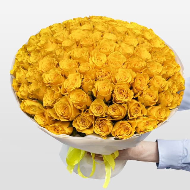Букет желтых Роз Кения 40 см 101 шт «Сияние Души» Букет желтых Роз Кения 40 см 101 шт «Сияние Души»